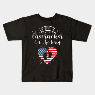 Little Firecracker On The Way Kids T-Shirt